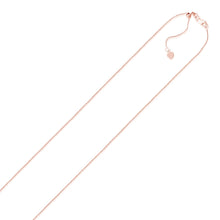 14k Rose Gold Adjustable Cable Chain 0.9mm