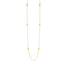 14k Two-Tone Yellow and White Gold Necklace with Teardrop Motifs