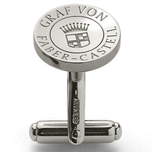 Graf von Faber-Castell, Manschettenknopf, rund, platiniert