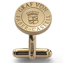 Graf von Faber-Castell, Manschettenknopf, rund, vergoldet